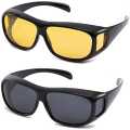 New 2pcs HD Vision Wraparound Day & Night Driving Glasses. 