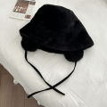 2023 New Korean Ear Protection Bucket Hats Women Autumn and Winter Travel Versatile Warm Hat Retro Solid Color Plush Men's Caps. 
