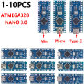 Mini / Type-C / Micro USB Nano 3.0 With the bootloader compatible Nano controller for arduino CH340 USB driver 16Mhz ATMEGA328PB. 