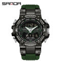 SANDA brand fashionable business sports timer waterproof digital quartz men's watch. 