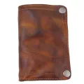 New Handmade Wrinkle Wallet,Cow Leather Men Wallet,Retro Leather Money Clip,Crazy Hore Card Holder,Light Brown. 
