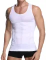Waist Cincher Slimming Vest Body Shaper Tummy Fat Burning ShaperSlim & Lift Slimming Shirt For Men white vest slimming Vest (M) - White. 