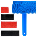 5Pcs Rubber Wood Grain Roller Tool Reusable Grain Pattern Painting Tool for DIY Wall Floor. 