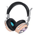 MH5 Wireless bluetooth 5.0 Headphone Foldable Pattern 3D Stereo TF Card AUX Headphone with Mic-Blue. 