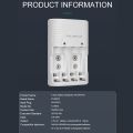 PUJIMAX 4-Slot Wall Smart Battery Charger For 9V Rechargeable Battery and 1.2V AA/AAA Rechargeable Battery UK US EU Plug. 