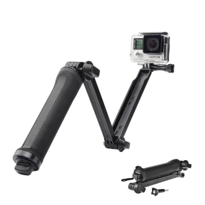 3 Way Selfie Stick Mount Tripod Hand Grip Arm Multi-functional Monopod Pole for GoPro Hero 5/4/3+/3/2/1/Session / for Compact Cameras