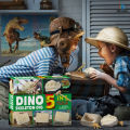 Dinosaur Toys Dino Toy 5 in 1 Dinosaurs Fossil Bones Excavation Prehistoric animal Dig up Dino Best selling toy 2020 DIY Learning Educational STEM Science Kit Toy for Kids Gift. 