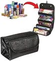 Cosmetic Bag - 4-Layer Roll-up Travel Cosmetic Makeup Storage Bag Hanging Toiletry Organizer Foldable Large Capacity Bathroom Wash Bag In Bag Women Portable Bath Shower Case Holder. 