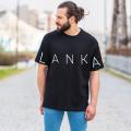 Double Side Lanka Map Graphic Oversized T-Shirt for men - Black. 