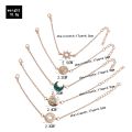 Boho Women Sun Moon Bracelets Set Gold Color Crystal Round Circle Charm Chain Bangle Female Jewelry Gift. 