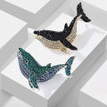 Fashion Rhinestone Whale Brooches For Women Jewelry Banquet Clothes Brooch Pin. 