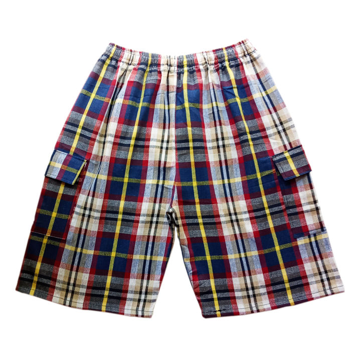New%20Unisex%20Casual%20Cotton%20Shorts%20with%20Side%20Pockets%20in%20Plaid/Checkered%20Pattern%20-%20Image%203