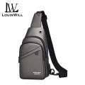 LouisWill Man Bag Fashion Chest Bag Men's Shoulder Bag Earphone Hole Design Waterproof Oxford Crossbody Bag Large Capacity Anti-Thief Street Bag Casual Bag Messenger Bag Travel Bag Business Bag Phone Pouch. 