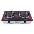 National Low gas, 2 burner portable infrared gas stove with Ceramic  Glass free Gas regulator with hose. 