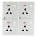 4 PCS Pack - Universal Wall Switch Socket - Multi Plug - Socket Outlet -Plug Base 3 Hole Switched Socket Outlet - FULINMEN. 