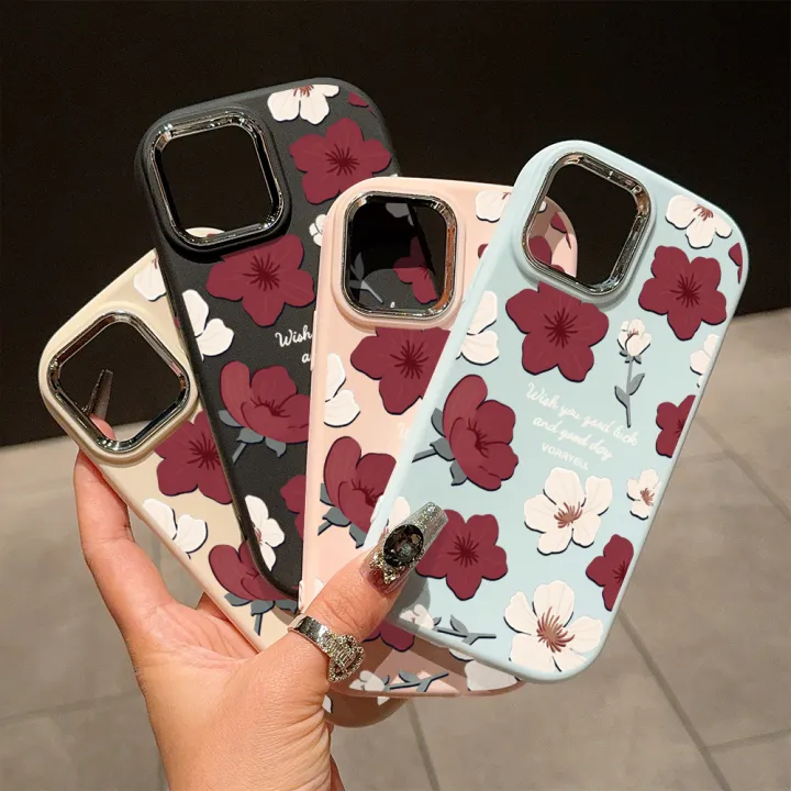 ZeroQiQi%20for%20Samsung%20A53%205G%20Back%20Cover%20Red%20White%20Flowers%20Silver%20Lens%20Protection%20Edge%20Soft%20Rubber%20Mobile%20Phone%20Cases%20-%20Image%203