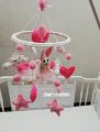 Bunny Baby  Cot Mobile for a baby girl.. 
