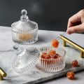 Transparent Qianli Glass Candy Jar With Lid Round Crystal High Quality Glass Candy Jar For Home & Hotel Use. 