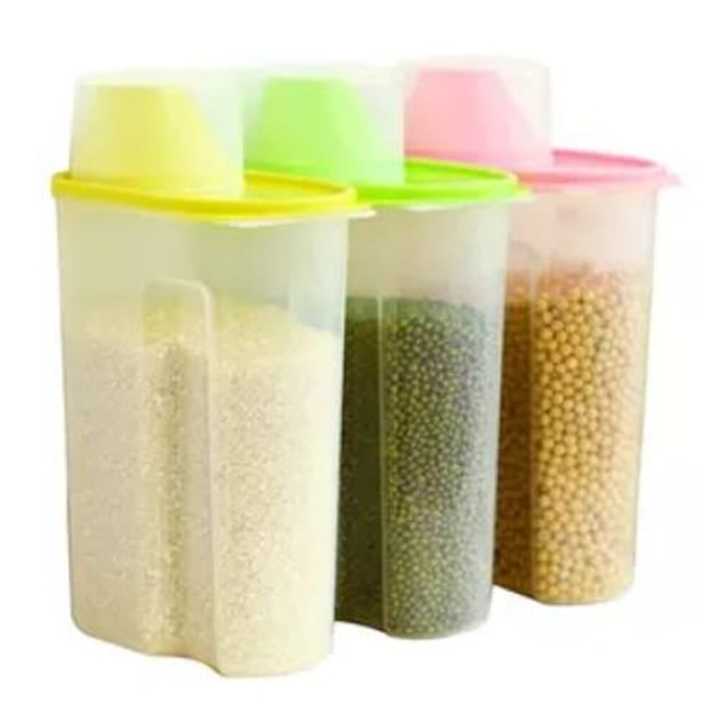 Food Storage Box 1.9L Small (1pcs) /Containers with Airtight Design Pour Spout Measuring Cup BPA-Free Dry Food Cereal Dispenser for Rice Snacks Dog Food Container