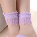 DaiShana Summer Ladies Lace Embroidery Silk Transparent Glass Crytal Stretch Women Socks breathable socks hot selling 1 pair. 