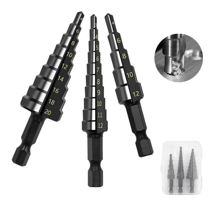 Hexagonal%20Handle%20Step%20Drill%20Straight%20Groove%20Titanium-Plated%20Drill%20Bit%203-12%204-12%204-20%20Electric%20Drill%20Reaming%20Bench%20Drill%20Pagoda%20-%20Image%203