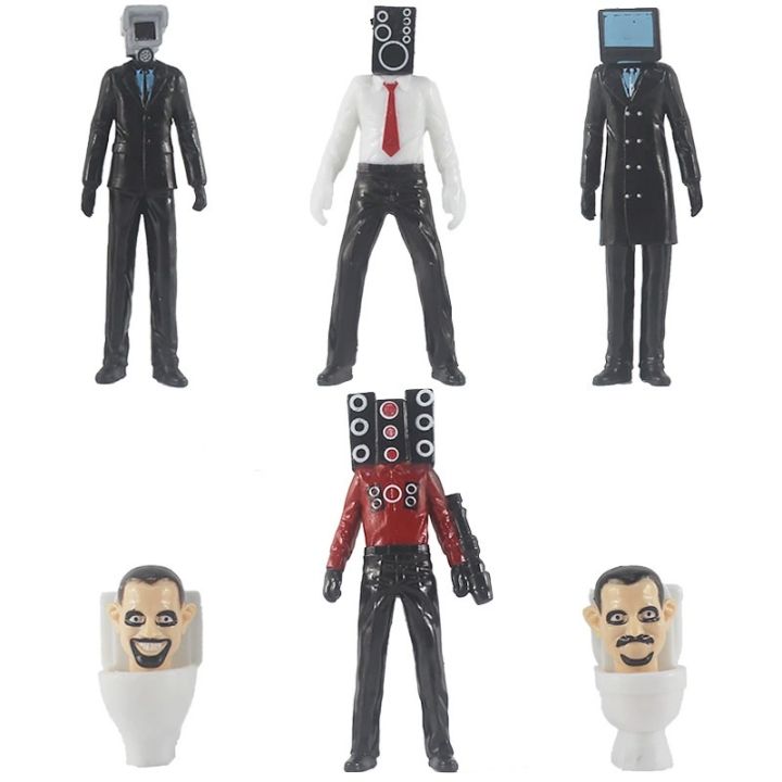 Skibidi Toilet Model Toy Figure Set Home Desktop Decoration Game Character Doll Fans Collectible Items Kids Adults Gift