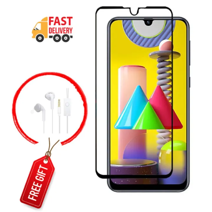 Full Glue Temped Glass + SAMSUNG EHS61 in ear Earphone Wired with Microphone For Samsung Galaxy A10 M10 M21 A50 A30s M20 M31 A11 M11 A10s A20s A21 A20 A30 Special Deal