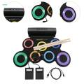 7 Pads Compact with Drum Sticks Electronic Drum Hand Electric Drum Pad for Children Boys. 
