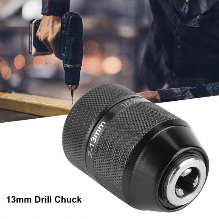 Keyless Hand Power Drill Chuck - 1/2‑20UNF Mount, 2-13mm Self-Tightening