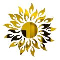 Wall Sticker Sunflower Shape Home Decor Acrylic Decorating 3D Mirror Background Ornaments for Living Room. 