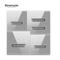 1 2 3 4 Gang 1 2 Way Wall Switch With LED Switch Panel Gray Tempered Glass Button Switch Self Reset Switch 16A Switch. 