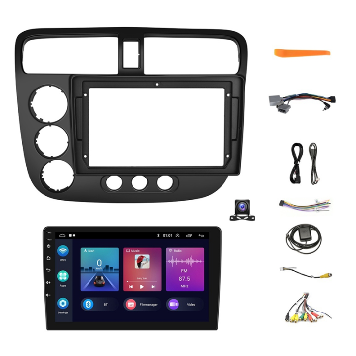 CGearuppt 2G+64G Android 13 9In Car Stereo Wireless Carplay Android Auto for 2001-2005,Bluetooth FM Backup Camera