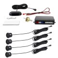 【black】 Car Reversing Buzzer System with 4 Automatic Parktronic LCD Parking Sensor System. 