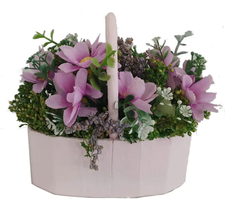 Cosmos in Handheld Basket 15X9.5X13.5CM H - F001/878C LD0720