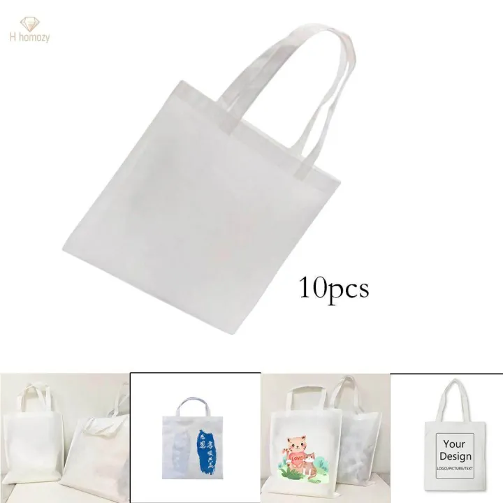 10%20Pieces%20White%20Reusable%20Sublimation%20Blank%20Shopping%20Bag%20Personalised%20Beach%20Tote%20Bag%20for%20DIY%20-%20Image%205
