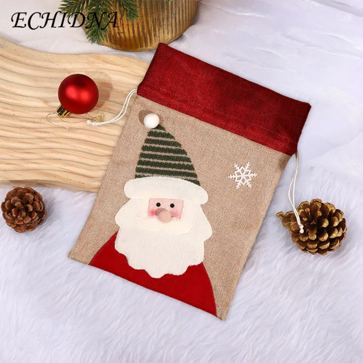Soft%20Fabric%20Gift%20Bag%20Christmas%20Gift%20Bag%20Festive%20Drawstring%20Candy%20Wrapping%20Bags%20with%20Snowman/elk/santa%20Claus%20Pattern%20High-quality%20Fabric%20Perfect%20Christmas%20Pendant%20Firm%20Embroidery%20Gift%20Bag%20-%20Image%205