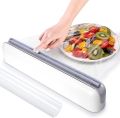 Plastic Wrap Dispenser with Cutter,Refillable Cling Film Dispenser,Cling Film Dispenser with Slide Cutter. 