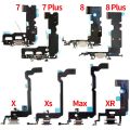 IPhone 7 8 Plus Xs Max X XR USB Port Charger Dock Connector Mic Charging Board Dock Charging Flex Cable Phone Part. 