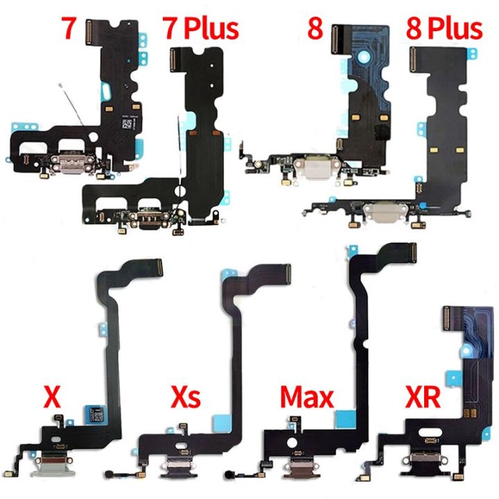 IPhone 7 8 Plus Xs Max X XR USB Port Charger Dock Connector Mic Charging Board Dock Charging Flex Cable Phone Part