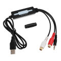 Sound Capture Device USB 2.0 Sound Capture Card Plug and Play Portable Left Right Channel Professional for CD for Tape. 