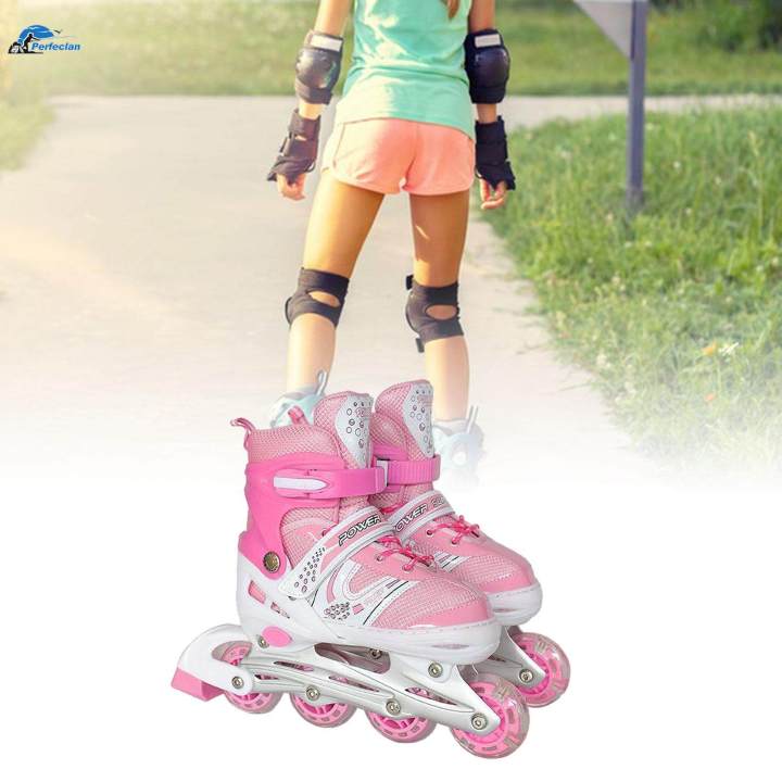 Inline Skates for Girls and Boys Smoothly Beginner Roller Skates with for Pink S