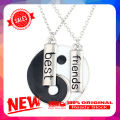 2Pcs/Set Best Friends Tai Chi Yin Yang Carved Bar Pendant Split Necklace Gift. 