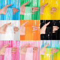 Birthday Pastel Color Foil Curtain Fringe Party Backdrops Balloons pastal Curtain. 