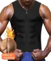 Slimming Vest Body Shaper Neoprene Abdomen Fat Burning Shapewear Body Shaper Sauna Shirt Workout Slimming Belt Waist Sweat Elegant Trainer Zipper Hot Neoprene Tank Top  Sweat Waist Men vest shaper (XL) Belly Men. 