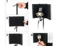 Microphone Shield Reflection Filter Absorbent Foam Soundproof Vocal Shield Professional Isolation Shield. 