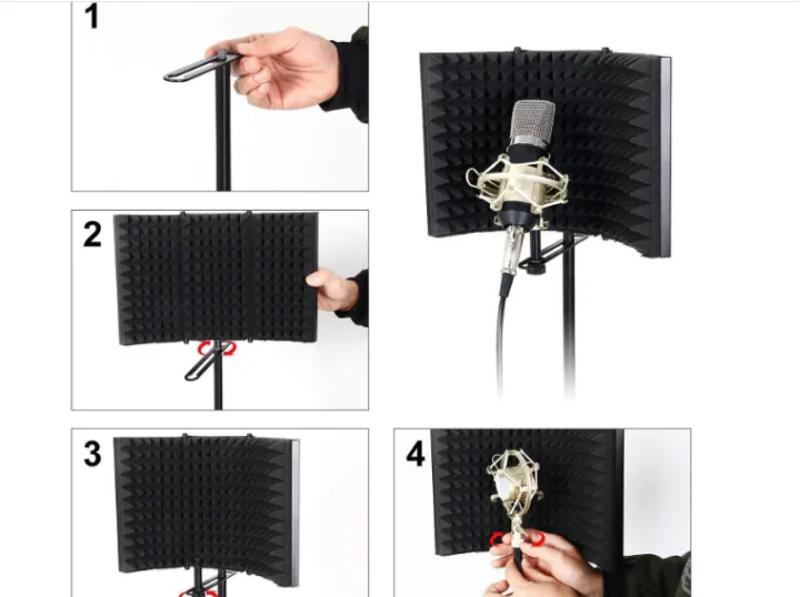Microphone%20Shield%20Reflection%20Filter%20Absorbent%20Foam%20Soundproof%20Vocal%20Shield%20Professional%20Isolation%20Shield%20-%20Image%204