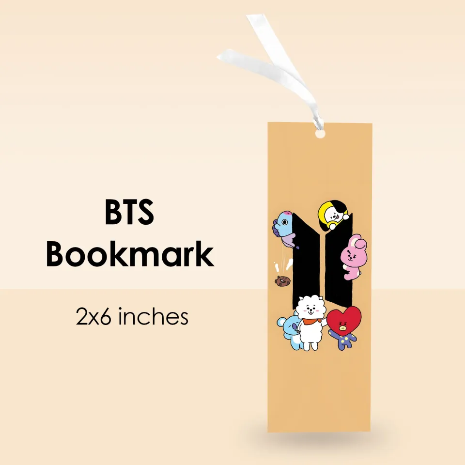 BT21 x BTS Logo Bookmark | 2x6 Inch | Cute K-Pop Bookmark with RJ