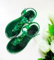 【BestGO】Flip Flops Sandals Women Flat Sandal Summer Beach Slippers With Flower Solid Casual Jelly Shoes For Girl/Lady F1121-25. 