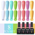 Parkson 8pcs/Set Nail Polish UV Gel Nail Art Polish Soak Off Manicure Nail Gel Varnish All Seasons Nail Decoration Gel. 