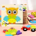 Baby Toys Wooden 3D Jigsaw Puzzle Cartoon Tangram Jigsaw Puzzles Early Learning Educational Toys For. 